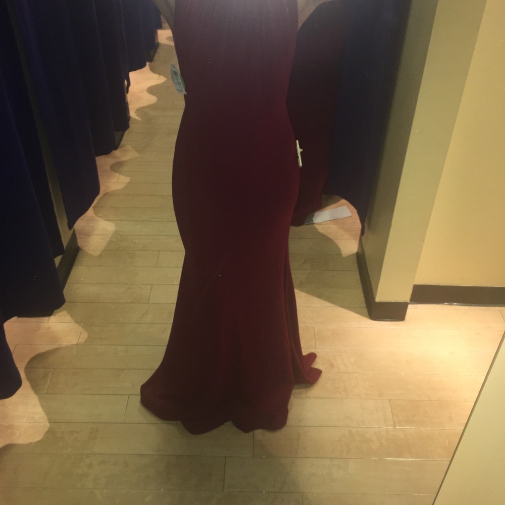 Long maroon formal dress
